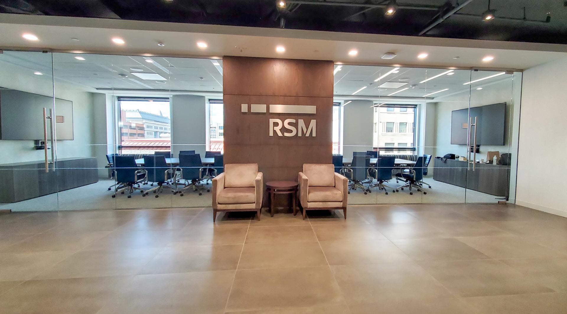 Neutral finishes create welcoming reception area